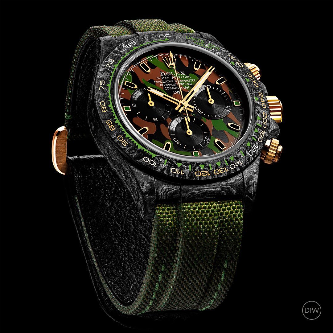 NTPT Carbon DiW Rolex Daytona "MILITARY GREEN UNIQUE 1" | WORLDTIMER