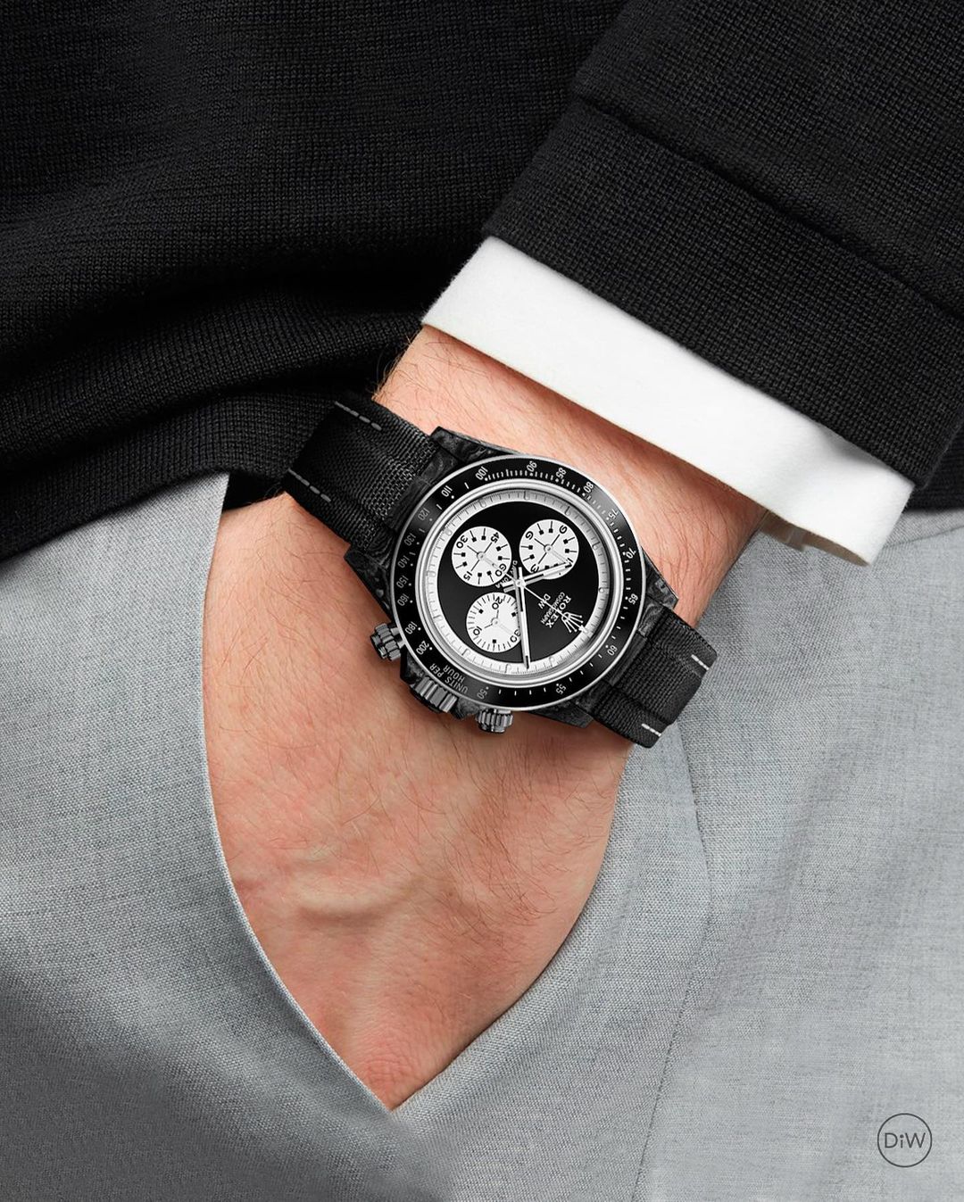 NTPT Carbon DiW Rolex Daytona PAUL NEWMAN BLACK SC 碳纖 勞力士 地通拿 | WORLDTIMER