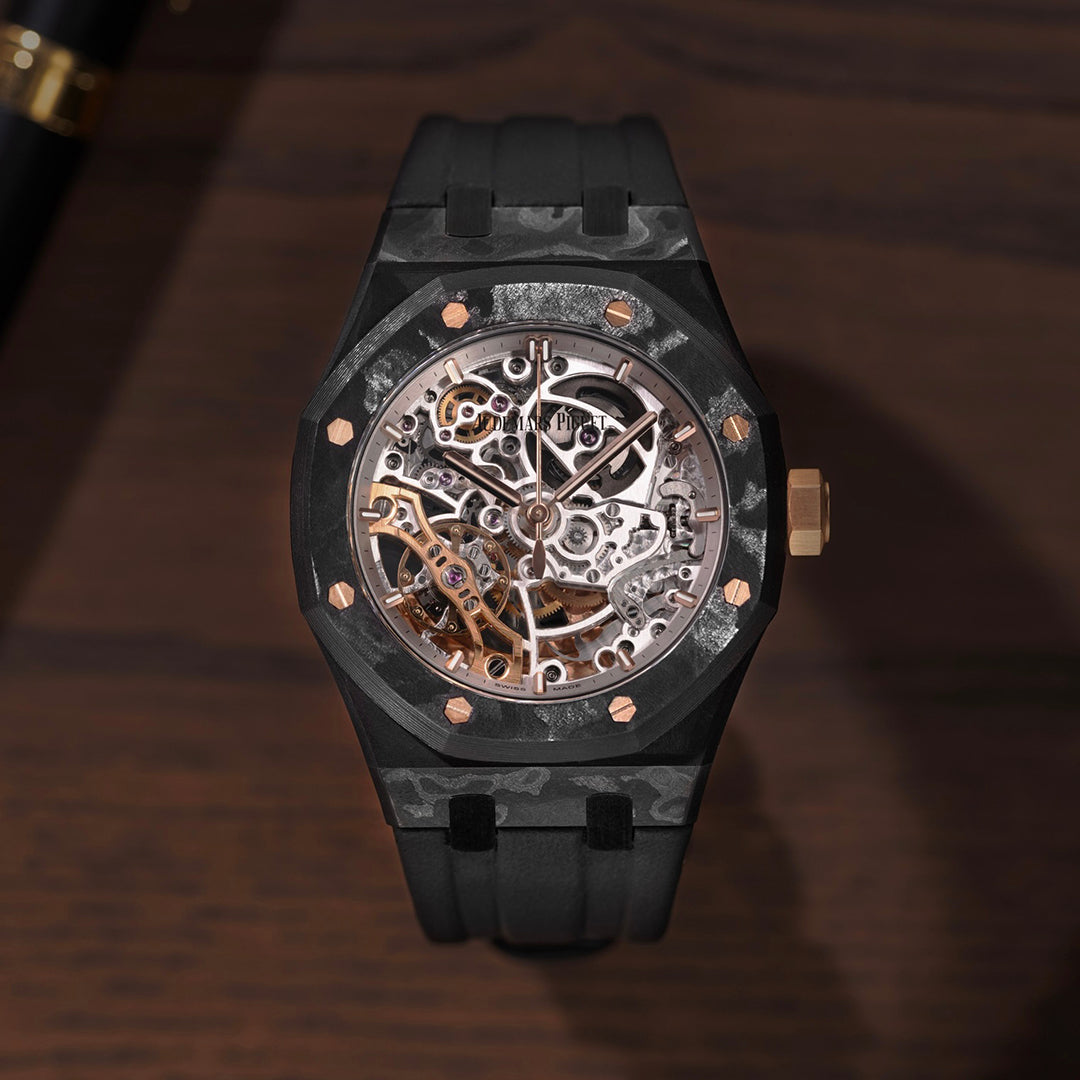 DiW All Carbon AP Royal Oak Double Balance Wheel Openworked 15467OR Skeleton Watch APhk 愛彼 皇家橡樹 | WORLDTIMER