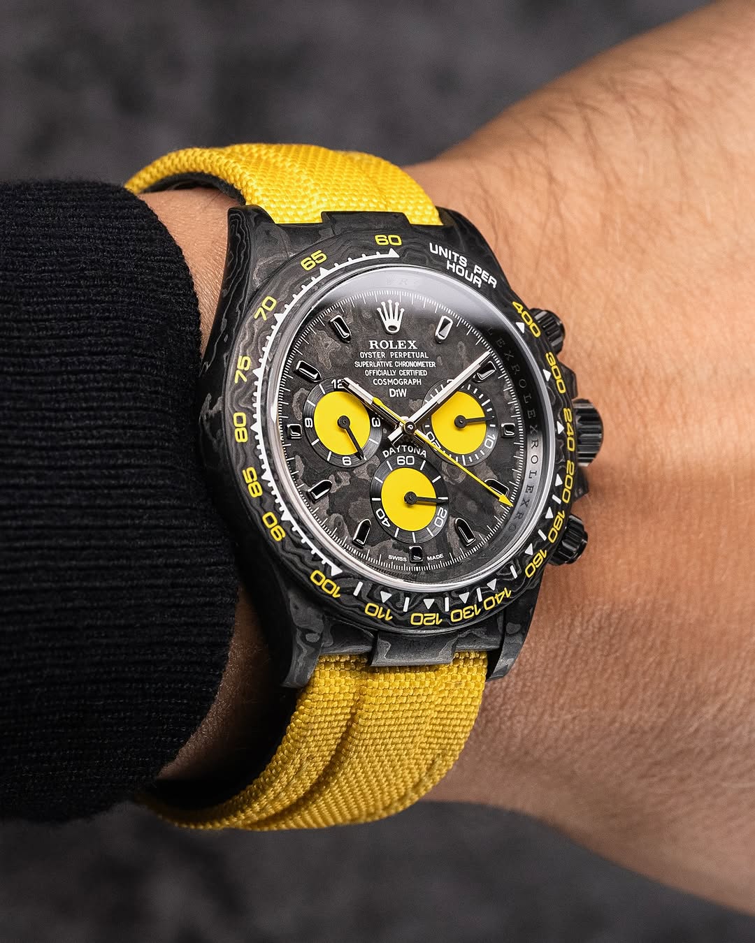 NTPT Carbon Rolex DiW Daytona LEMON EDITION 勞力士 地通拿 DiW | WORLDTIMER