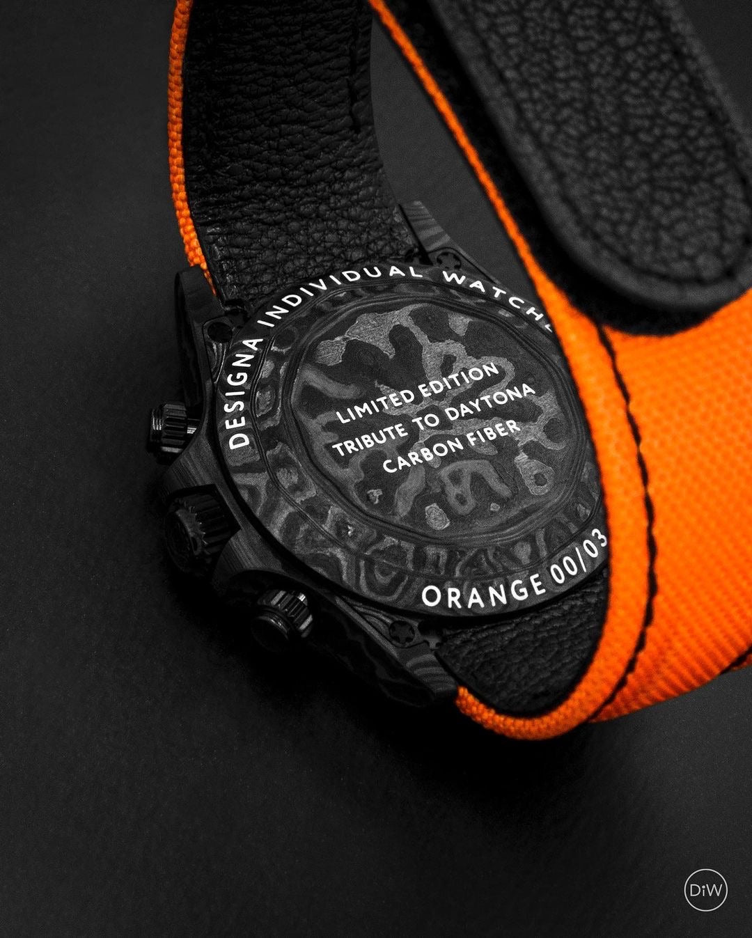 Carbon Rolex DiW Daytona ORANGE EDITION | WORLDTIMER