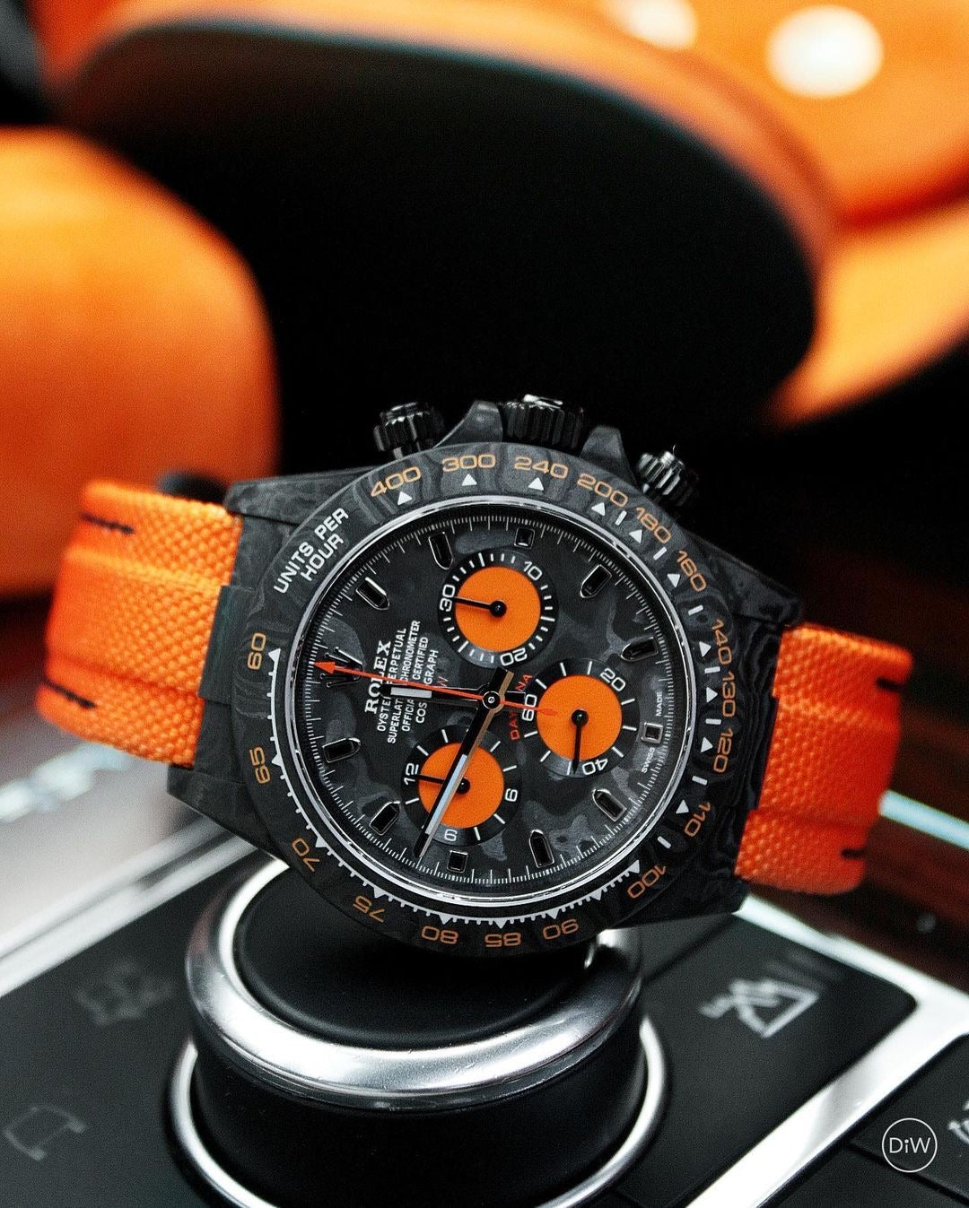 Carbon Rolex DiW Daytona ORANGE EDITION | WORLDTIMER