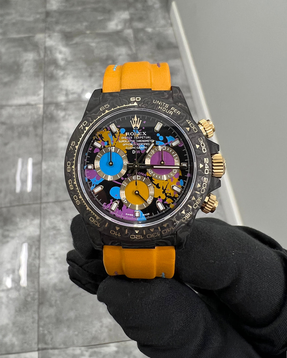 NTPT Carbon Rolex DiW Daytona MOTLEY ORANGE 碳纖 勞力士 地通拿 | WORLDTIMER