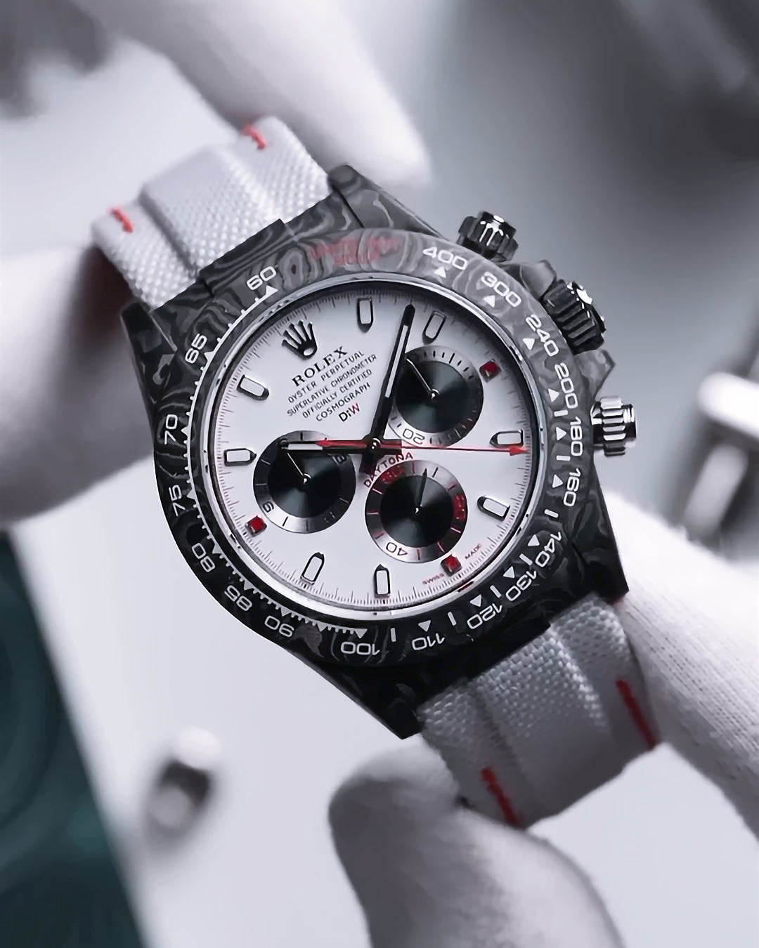 DiW Carbon Rolex Daytona SPEEDSTER WHITE 全球最輕 碳纖 DiW 勞力士 迪通拿 | WORLDTIMER