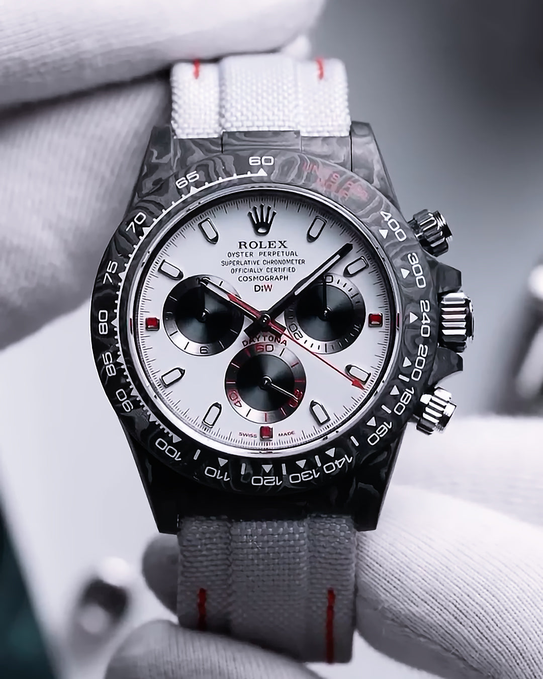 DiW Carbon Rolex Daytona SPEEDSTER WHITE 全球最輕 DiW 碳纖 勞力士 迪通拿 | WORLDTIMER