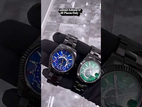 "BLACK DLC GREEN" DiW Rolex Sky Dweller 326934 | WORLDTIMER 