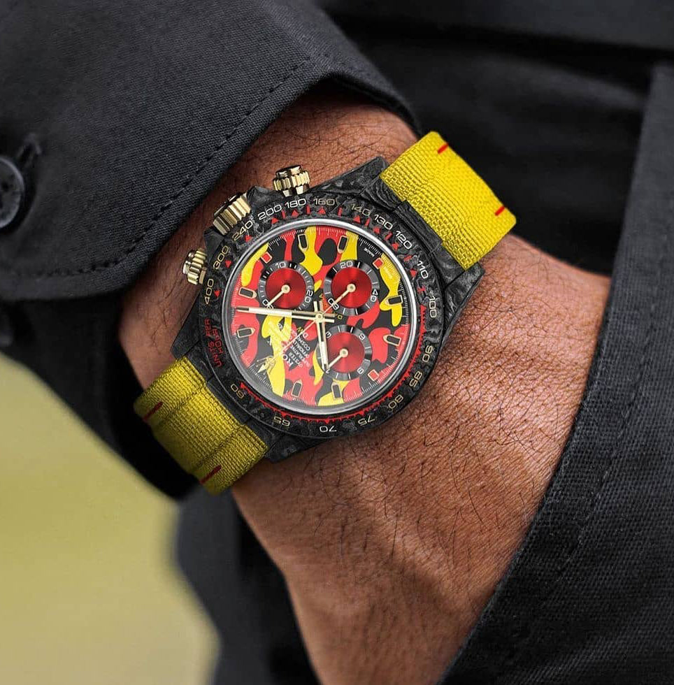 NTPT Carbon Rolex DiW Daytona MILITARY YELLOW 勞力士 地通拿 DiW | WORLDTIMER