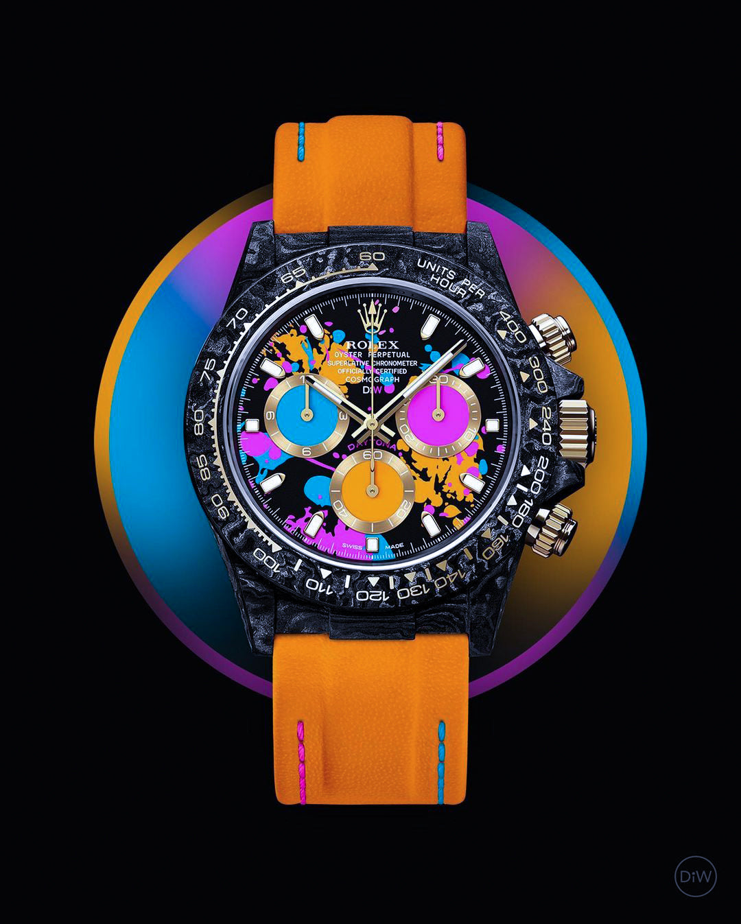 Rolex DiW Carbon Daytona MOTLEY ORANGE | WORLDTIMER