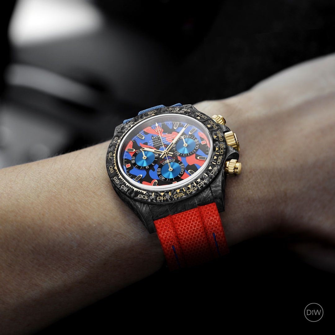 NTPT Carbon Rolex DiW Daytona MILITARY RED 勞力士 地通拿 DiW | WORLDTIMER