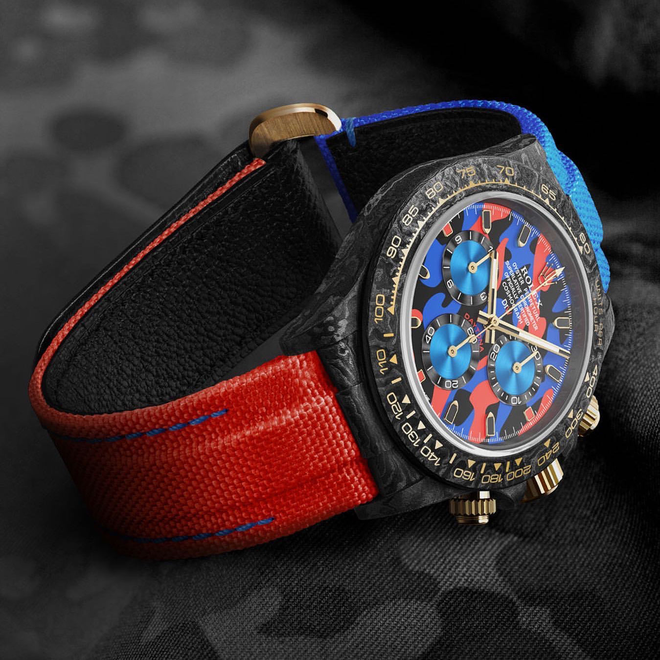 NTPT Carbon Rolex DiW Daytona MILITARY RED 勞力士 地通拿 DiW | WORLDTIMER