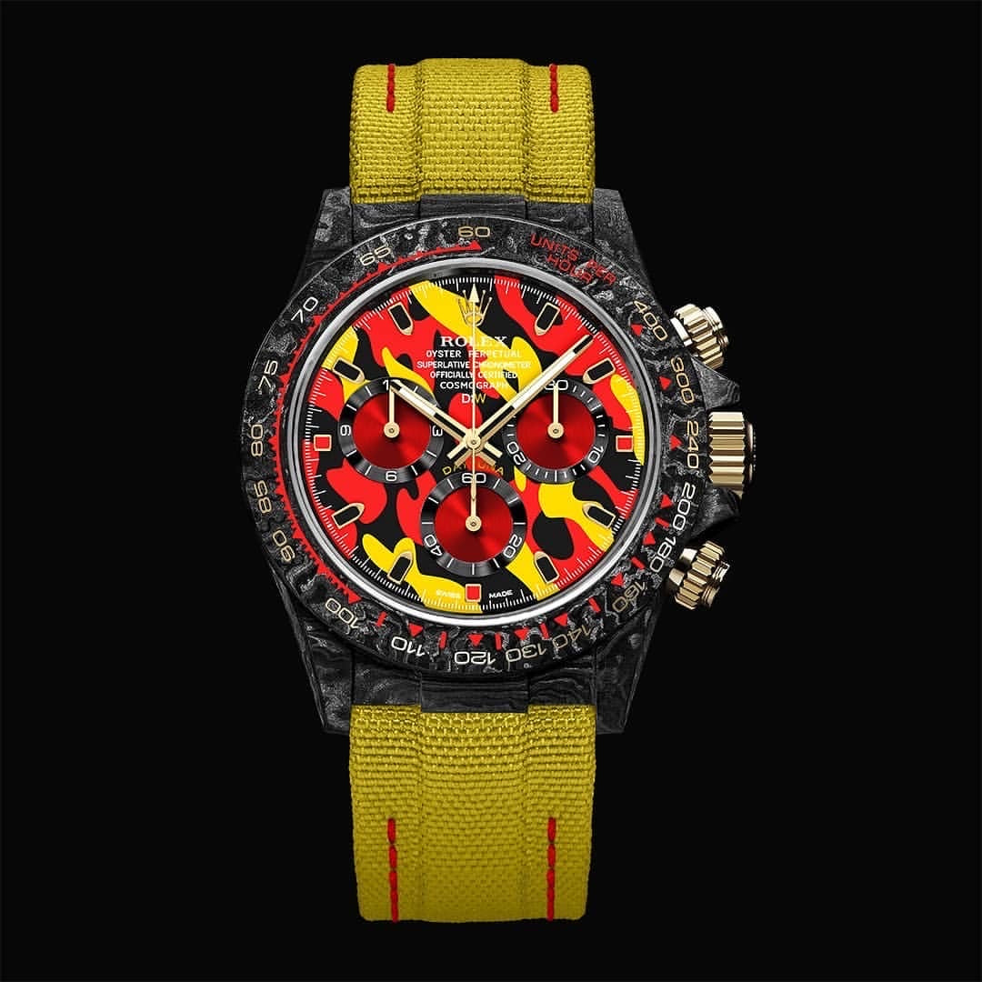 NTPT Carbon Rolex DiW Daytona MILITARY YELLOW 勞力士 地通拿 DiW | WORLDTIMER