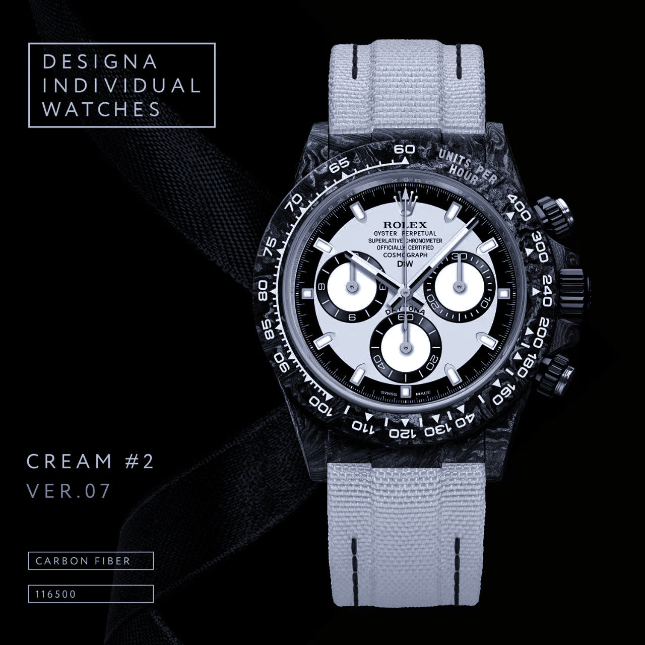 Carbon DiW Rolex Daytona CREAM V2 | WORLDTIMER