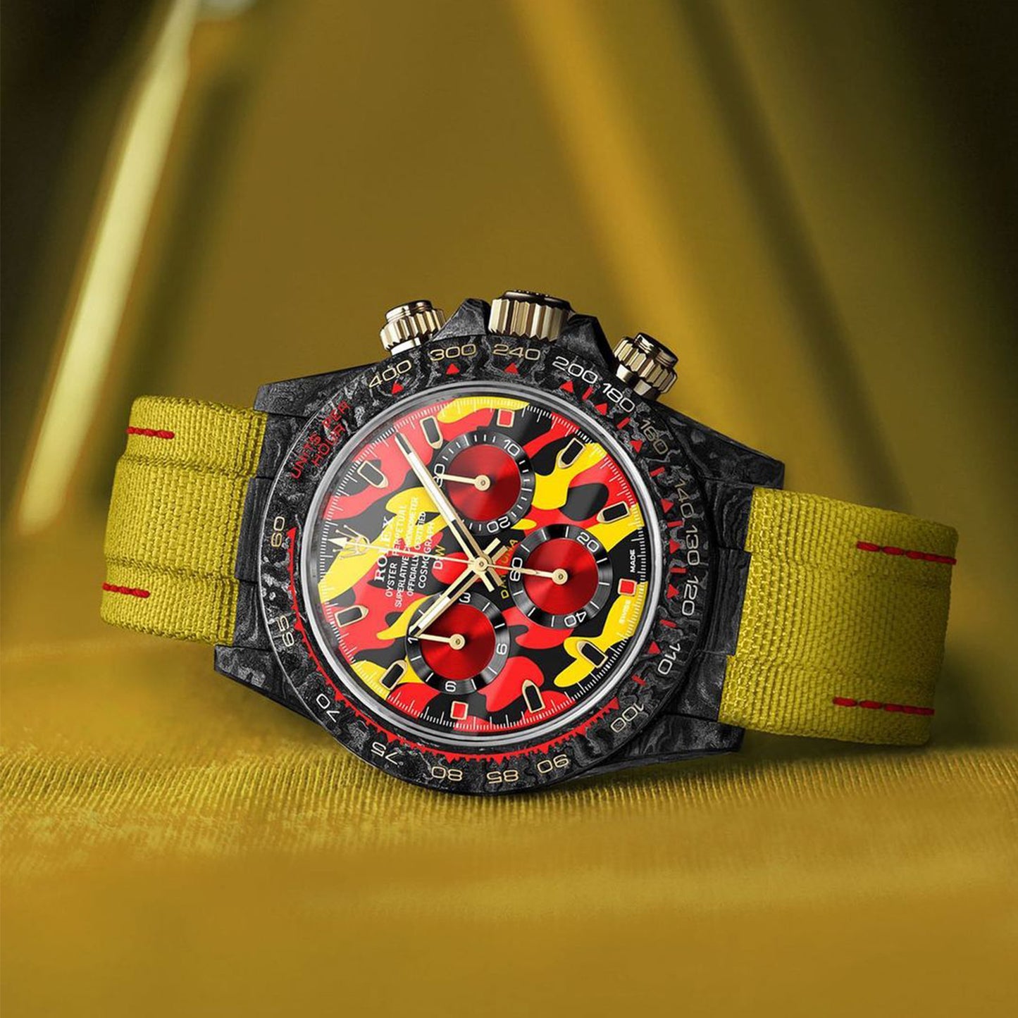 NTPT Carbon Rolex DiW Daytona MILITARY YELLOW 勞力士 地通拿 DiW | WORLDTIMER