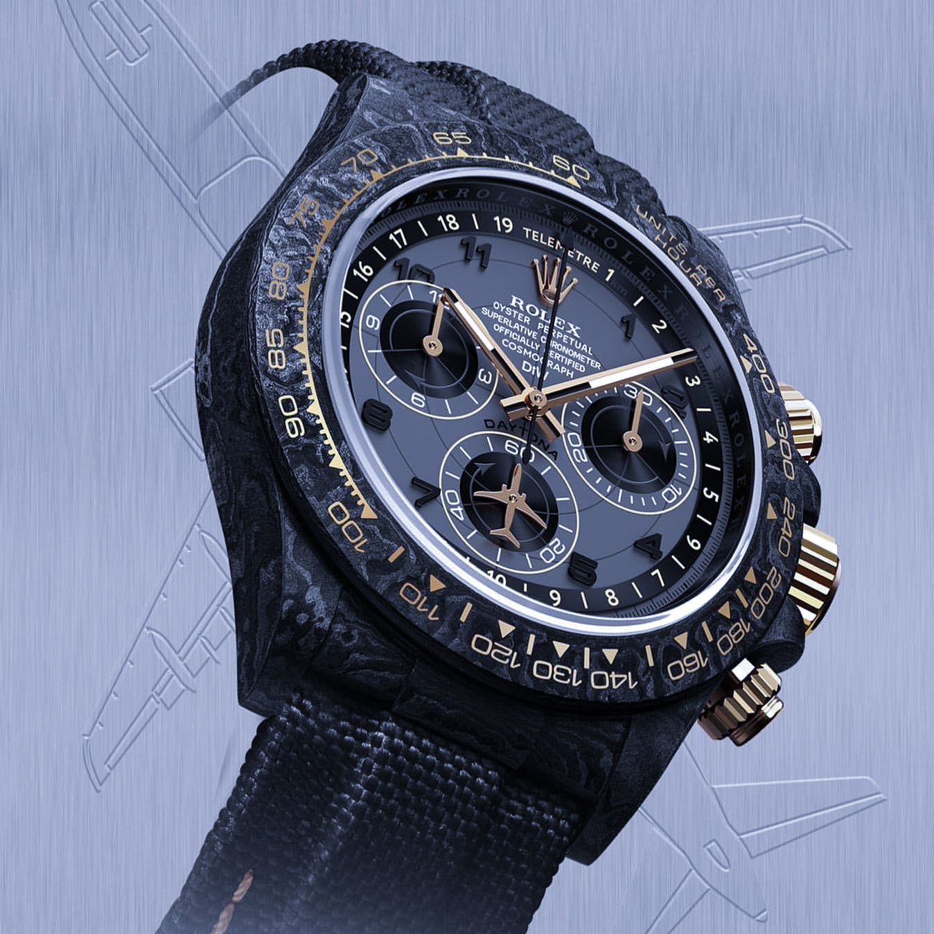 NTPT 碳纖 勞力士 地通拿 NTPT Carbon Rolex Daytona AVIA GREY | WORLDTIMER