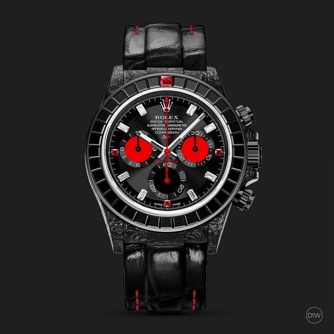 Buy DiW Rolex Carbon Daytona RAINBOW BLACK Online WORLDTIMER