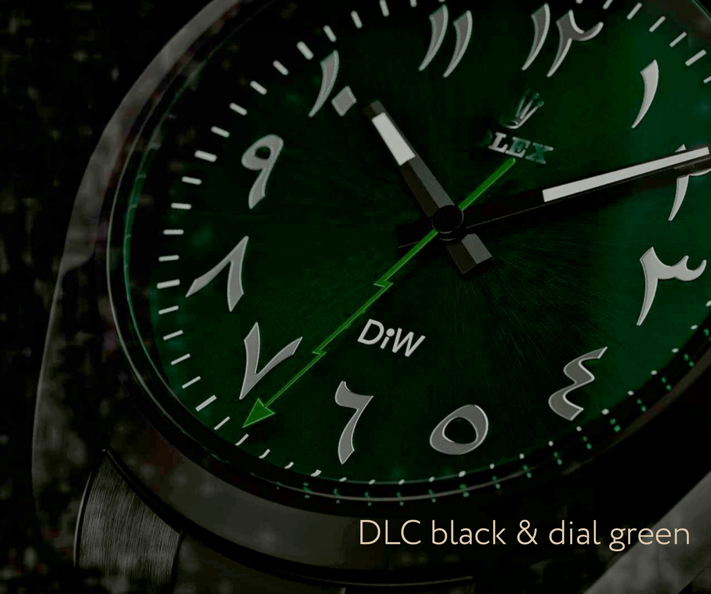 DiW Rolex Milgauss DLC BLACK & DIAL GREEN 116400GV | WORLDTIMER