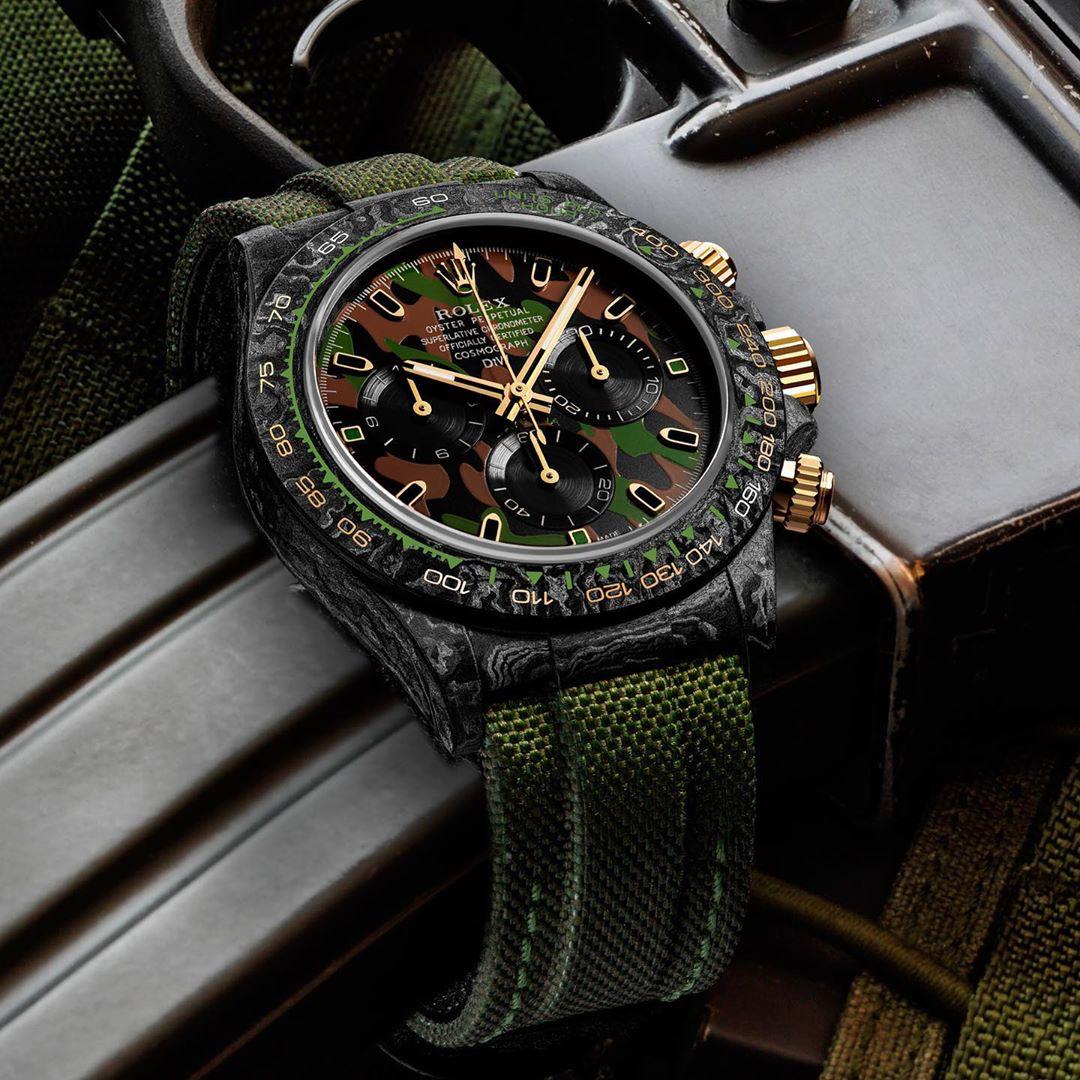 NTPT Carbon DiW Rolex Daytona "MILITARY GREEN UNIQUE 2" | WORLDTIMER