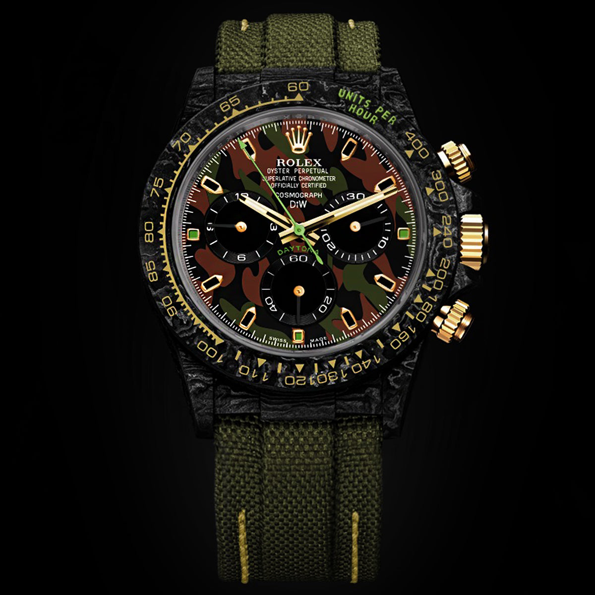 DiW Carbon Rolex Daytona "MILITARY GREEN UNIQUE 2" | WORLDTIMER