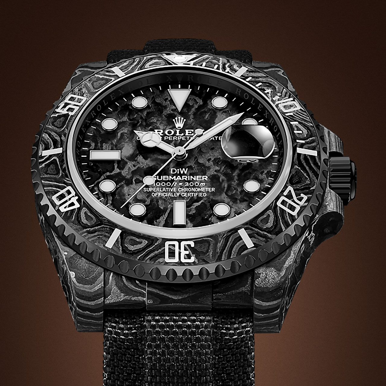 Buy DiW Rolex Submariner ALL CARBON BLACK Online | WORLDTIMER